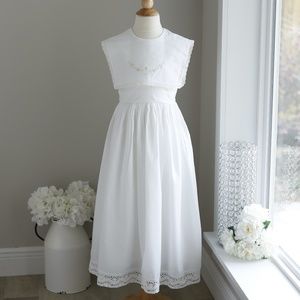 Strasburg Dress Bella White Cotton Sleeveless size 8 Beach Portrait Flower Girl